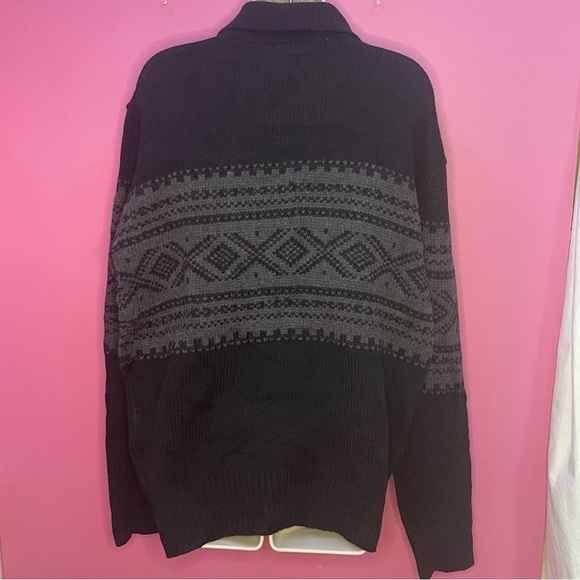 Men’s Chunky Knit Patterned Sweater - Wool Blend - Size Large - Picture 4 of 9